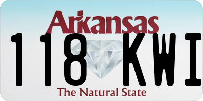 AR license plate 118KWI