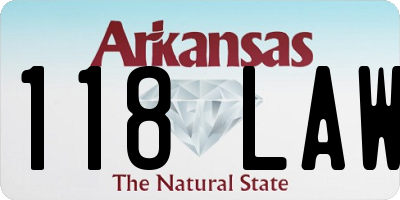 AR license plate 118LAW
