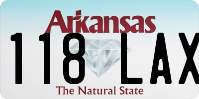 AR license plate 118LAX