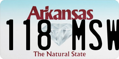AR license plate 118MSW