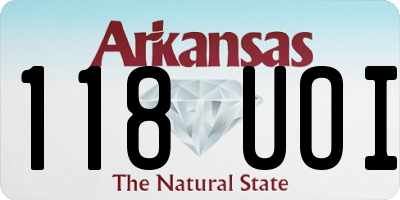 AR license plate 118UOI
