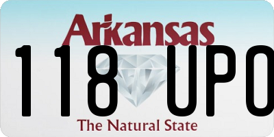 AR license plate 118UPO