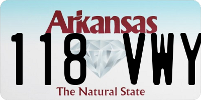 AR license plate 118VWY