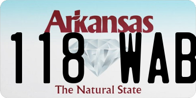 AR license plate 118WAB