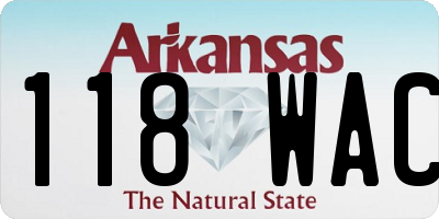 AR license plate 118WAC