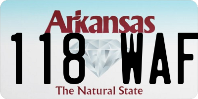 AR license plate 118WAF