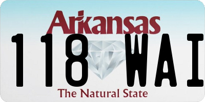 AR license plate 118WAI