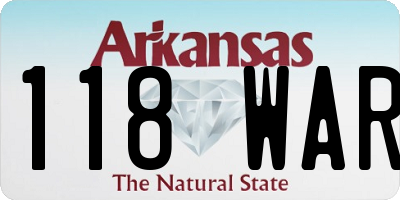 AR license plate 118WAR