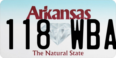 AR license plate 118WBA