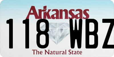 AR license plate 118WBZ