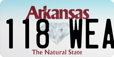 AR license plate 118WEA