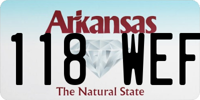 AR license plate 118WEF