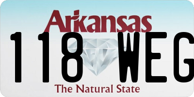 AR license plate 118WEG