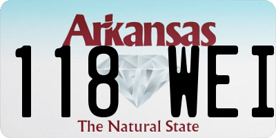 AR license plate 118WEI