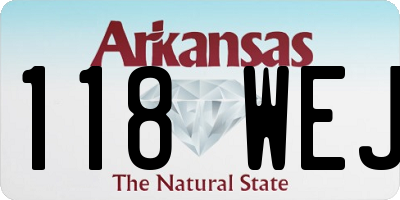 AR license plate 118WEJ