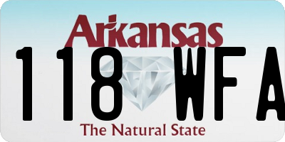 AR license plate 118WFA