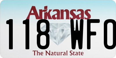 AR license plate 118WFO