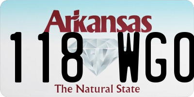 AR license plate 118WGO