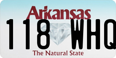 AR license plate 118WHQ