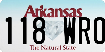 AR license plate 118WRO