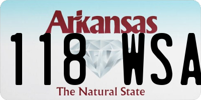 AR license plate 118WSA