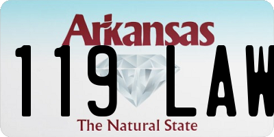 AR license plate 119LAW