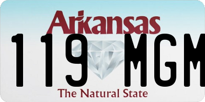AR license plate 119MGM