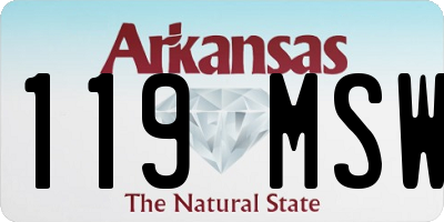 AR license plate 119MSW