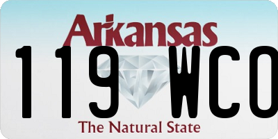 AR license plate 119WCO