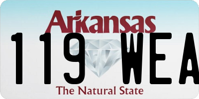 AR license plate 119WEA