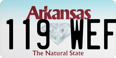 AR license plate 119WEF