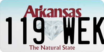 AR license plate 119WEK