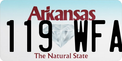AR license plate 119WFA