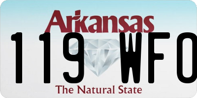 AR license plate 119WFO