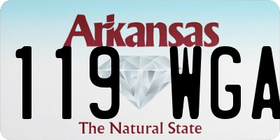 AR license plate 119WGA