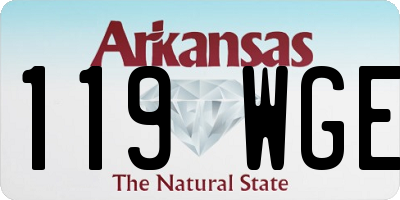 AR license plate 119WGE