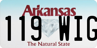 AR license plate 119WIG