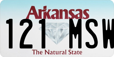 AR license plate 121MSW