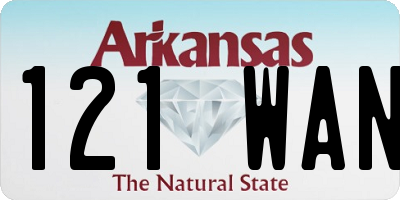 AR license plate 121WAN
