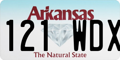 AR license plate 121WDX