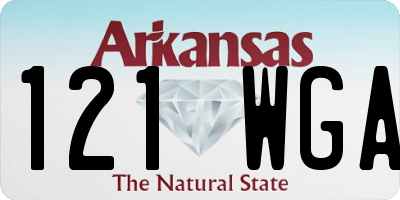 AR license plate 121WGA