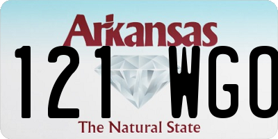 AR license plate 121WGO