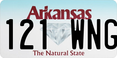 AR license plate 121WNG