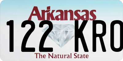 AR license plate 122KRO
