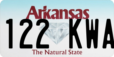 AR license plate 122KWA
