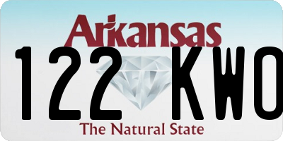 AR license plate 122KWO
