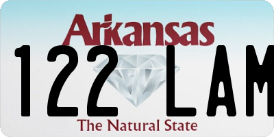 AR license plate 122LAM