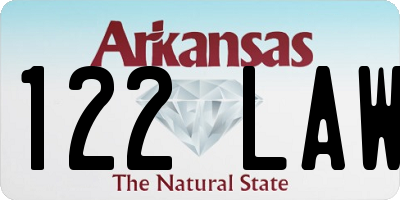 AR license plate 122LAW