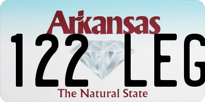 AR license plate 122LEG