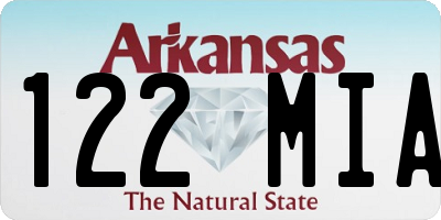 AR license plate 122MIA